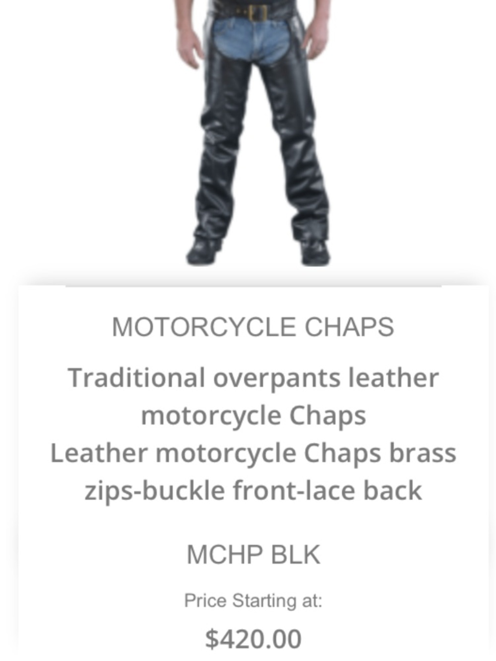 Vanson Chaps - Picture 5 of 5